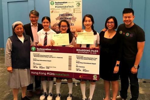 「中学信息科技增润计划」伙伴学校学生成功夺得首届 「Technovation HK: #GirlsMakeTech」香港区总决赛高中组冠军及前往旧金山的机票 (只有英文版本)（附图）